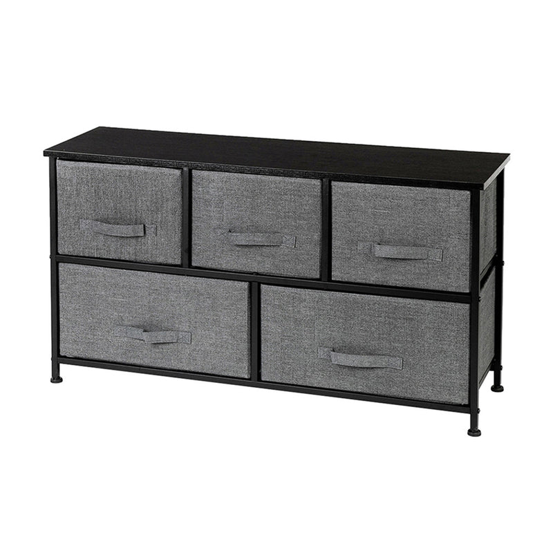 GAOMON 2-layer Dresser 5-Drawer Storage Rack Household Organizer Furniture Dark Grey