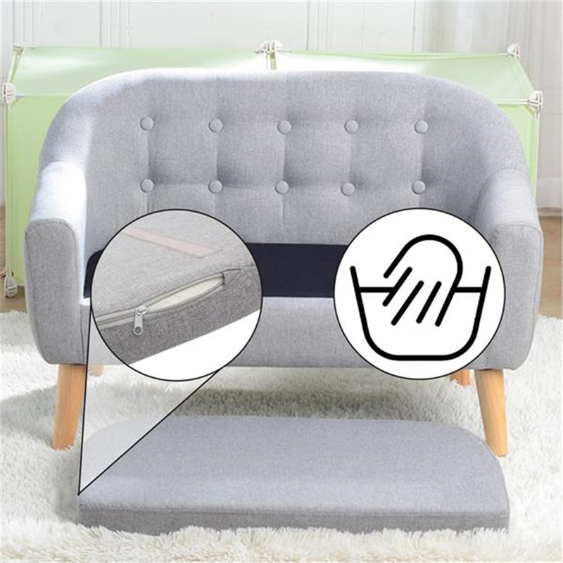 GAOMON Children Sofa for 2 Kids with Detachable Cushion for Living Room Grey