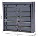 GAOMON 7 Layers 14 Grids Shoe Cabinet Storage Rack 110*28*115cm GREY
