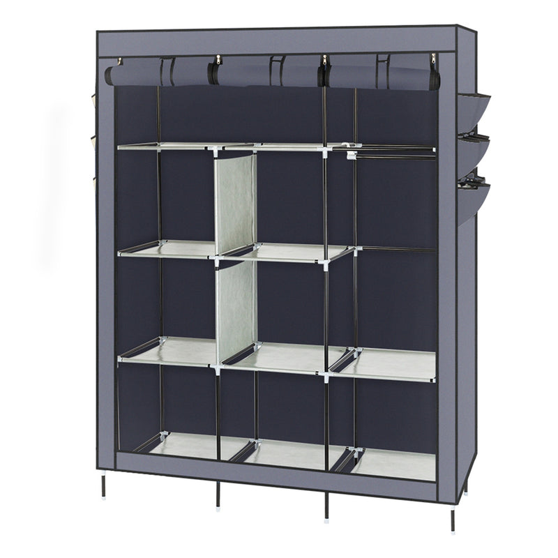 GAOMON 69 Inches Assembled Cloth Wardrobe Non-woven Fabric High-Leg Storage Closet Clothes Organizer