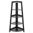 GAOMON 5 Tier Corner Shelf Stand Wood Display Storage Home Furniture Rack Black