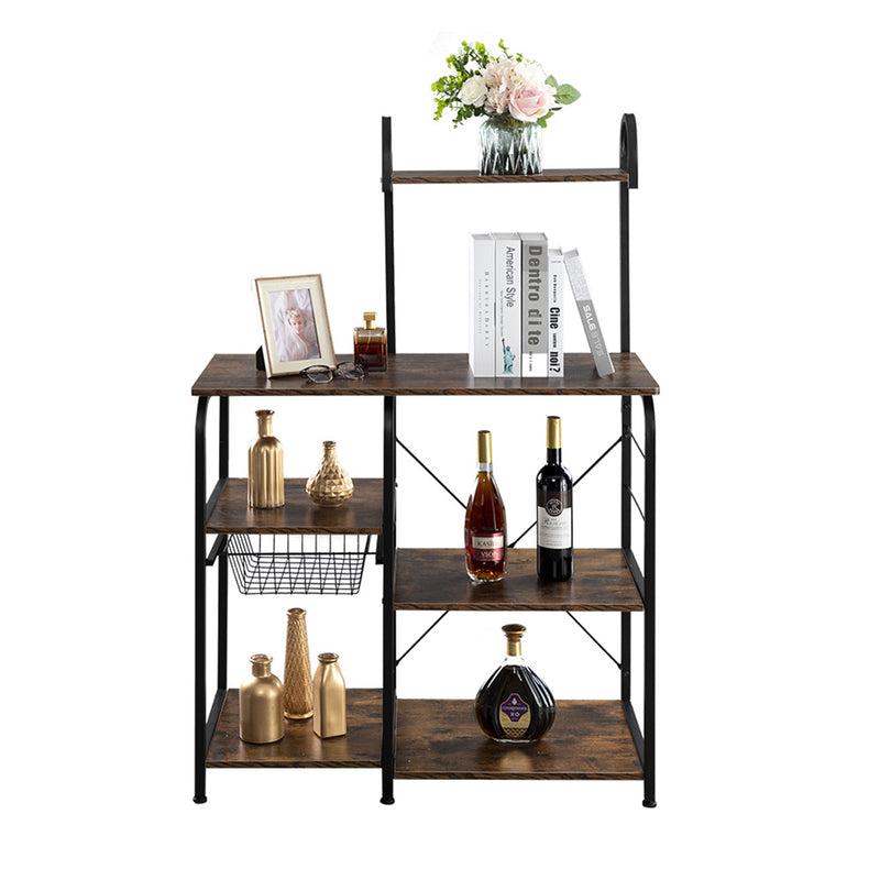GAOMON 4 Layers Storage Rack Adjustable Microwave Oven Rack Storage Shelves with 10 Hooks
