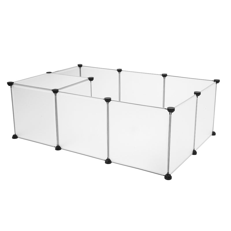 GAOMON 12pcs Portable Pet Playpen Muti-function Translucent Black