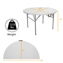 GAOMON 48 Inch Round Folding Table Lightweight Outdoor Utility Table Furniture