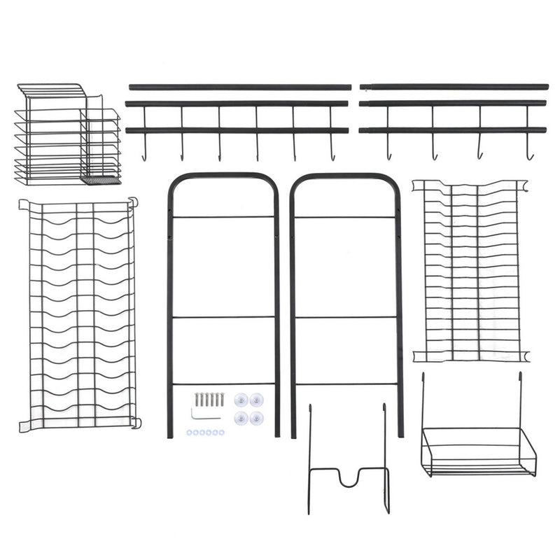 GAOMON Single Layer Bowl Rack Shelf Dish Drainer 90cm Black
