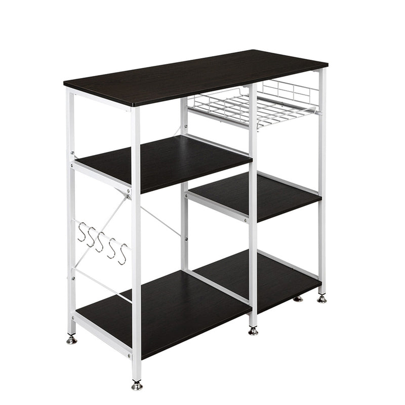 GAOMON 4-layer Microwave Oven Rack Floor-standing 90*40*84cm Black