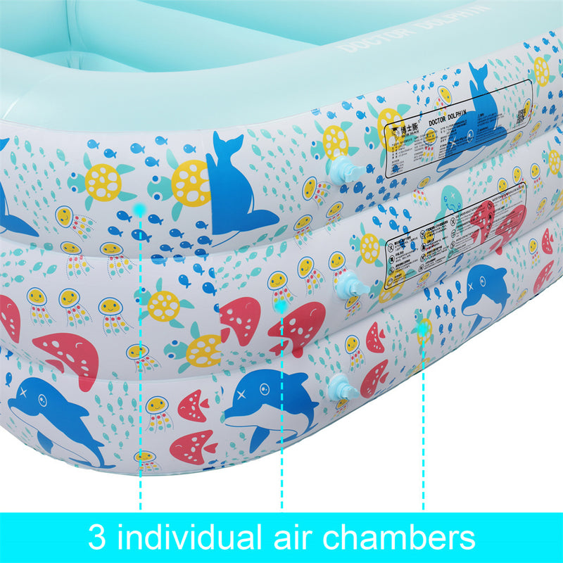 GAOMON 1 Set Inflatable Pool Three-layer Airbag Children Play Pool 150*110*60cm Blue