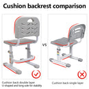 GAOMON 70cm Kids Desk Chair Set Height Adjustable Children Study Desk Gray