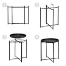 GAOMON Round Table Living Room Sofa Bed Side Table Black