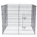 GAOMON 42" Basics Play Area Foldable Metal Pet Wire Fence 8 Pieces with Open Doors Black