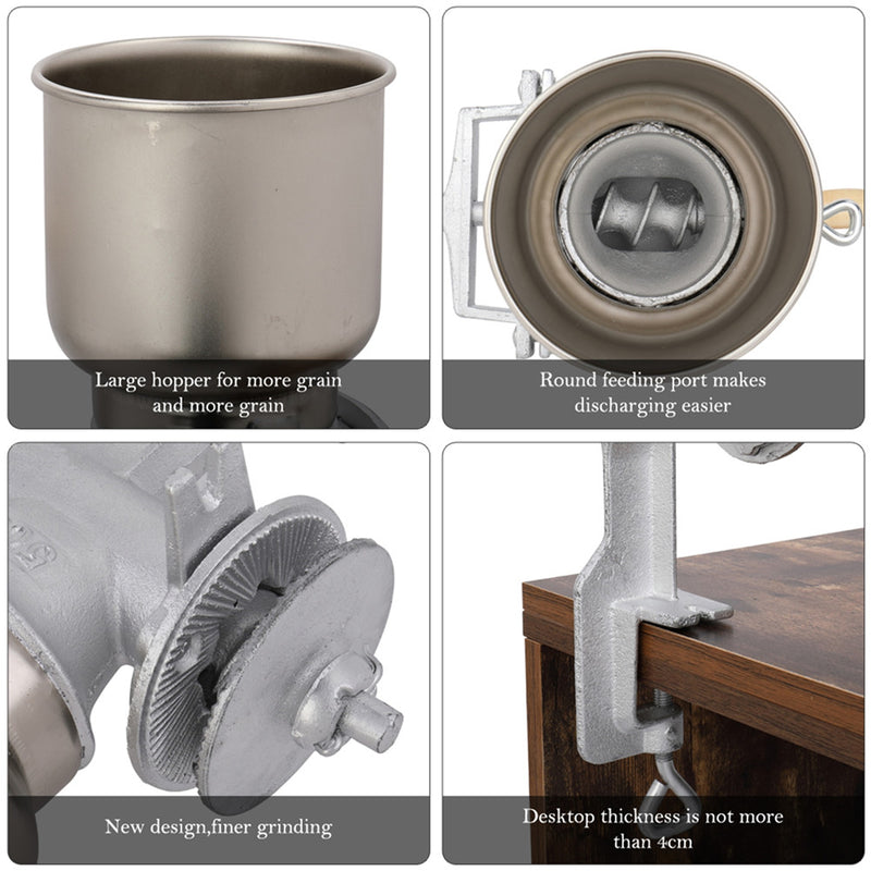 GAOMON Hand Crank Grain Mill Manual Grinder Silver