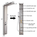 GAOMON 1.5m Shower Screen Five Water Outlet Modes Stainless Steel Silver