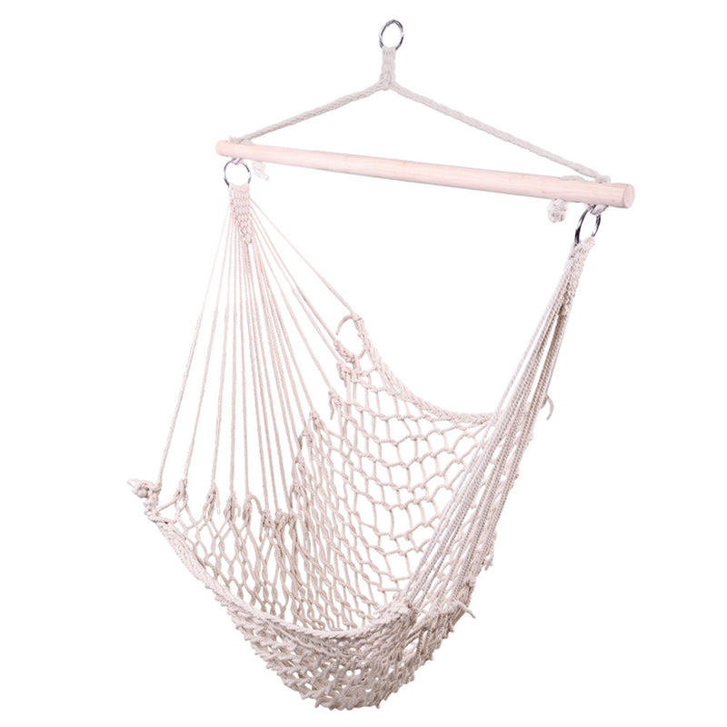 GAOMON Hanging Chair Sky Chair Swing for Indoor Outdoor Garden Yard Beige