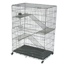 GAOMON Pet Wire Cage Folding Game Fence Portability Cat Nest with Climbing Ladder Silver