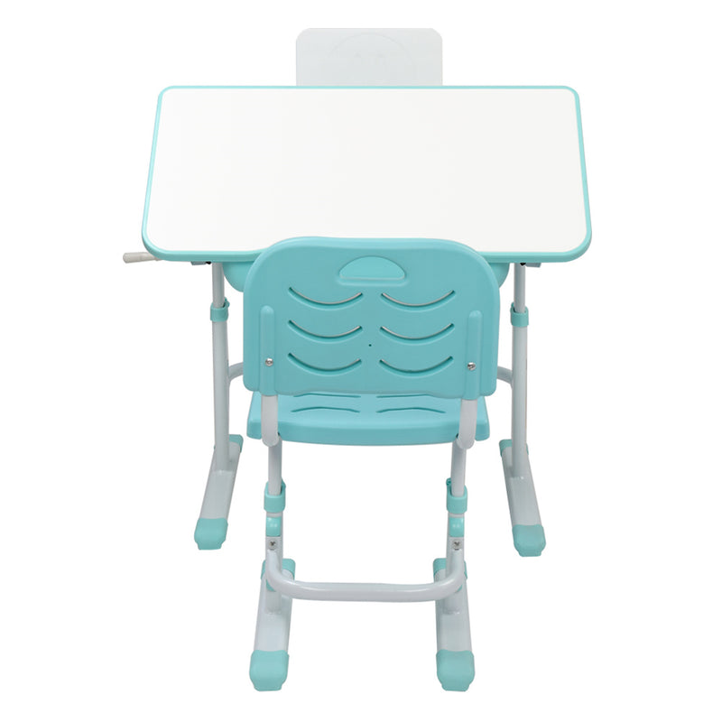 GAOMON Kids Desk Chair Set 80cm Hand-operated Lifting Table Top Blue Green