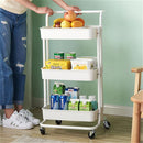 GAOMON 3 Layers Storage Cart for Kitchen Bedroom Milk White