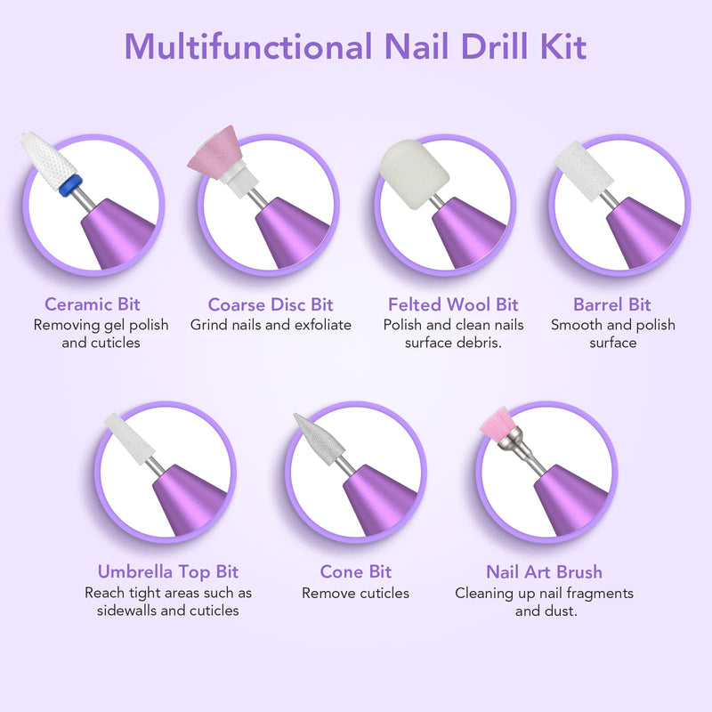 ACEKOOL Nail Drill PE1 Cordless Electric Nail Drill Kit