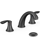 GAOMON Bathroom Sink Faucet Widespread Matte Black Bathroom Faucet 3 Hole Matte Black