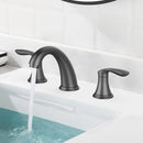 GAOMON Bathroom Sink Faucet Widespread Matte Black Bathroom Faucet 3 Hole Matte Black