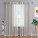 GAOMON 52"W Sheer Curtains for Living Room Bedroom Beige 52"W x54"L