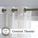GAOMON 52"W Sheer Curtains for Living Room Bedroom Beige 52"W x95"L
