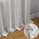 GAOMON 52"W Sheer Curtains for Living Room Bedroom Beige 52"W x95"L