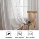 GAOMON 52"W Sheer Curtains for Living Room Bedroom Beige 52"W x54"L