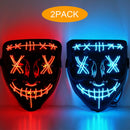 GAOMON Halloween 2pcs LED Mask Scary Mask Blue Red