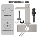 GAOMON Waterfull Single Handle Bathroom Faucet Brushed Nickel Short Handle Pull