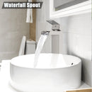 GAOMON Brushed Nickel Waterfull Tall Bathroom Sink Faucet for 1 Holes with Pop Up Drain Stopper & Water Supply Hoses No-Lead