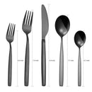 GAOMON 20 Piece Stainless Steel Kitchen Flatware Set - Black