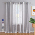 GAOMON 52 inches W Sheer Curtains for Living Room Bedroom Dark Grey 52 inches W x95 inches L