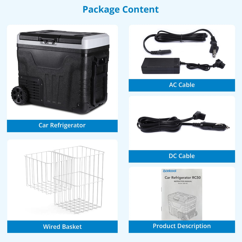 GAOMON 12V Refrigerator 53Quarts 50L RV Car Refrigerator Portable Refrigerator Freezer
