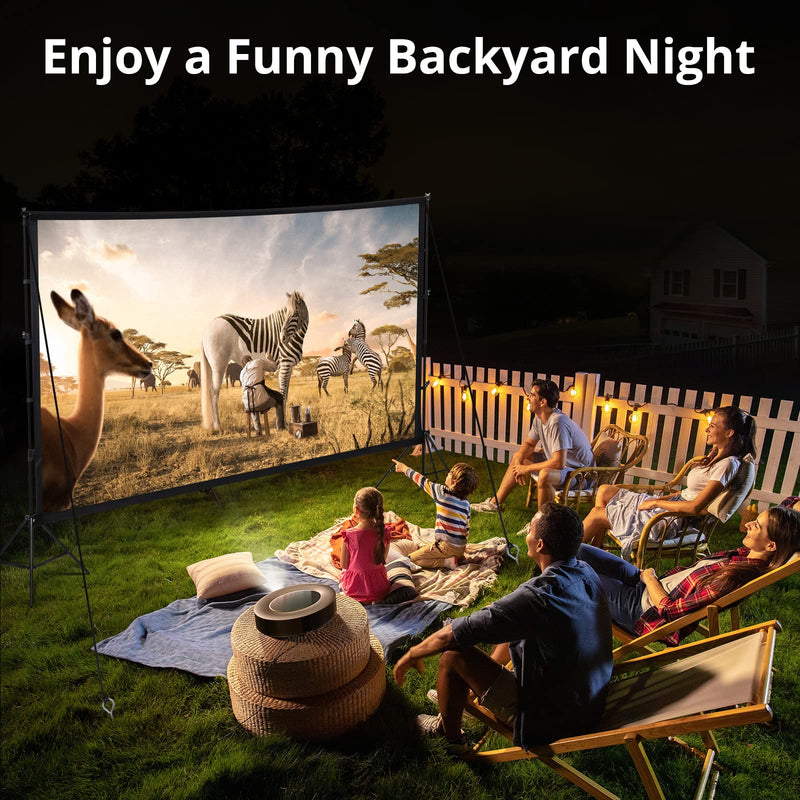 GAOMON Projector Screen With Stand 120 Inch 16:9 4K HD Rear & Front Projections Movies Screen With Carry Bag