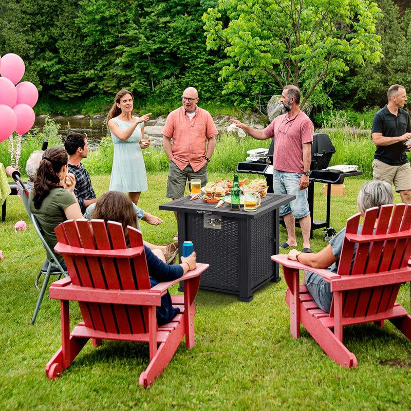 GAOMON 28 Inch Propane Fire Pit Table 50000BTU Rectangle Fire Table With Cover