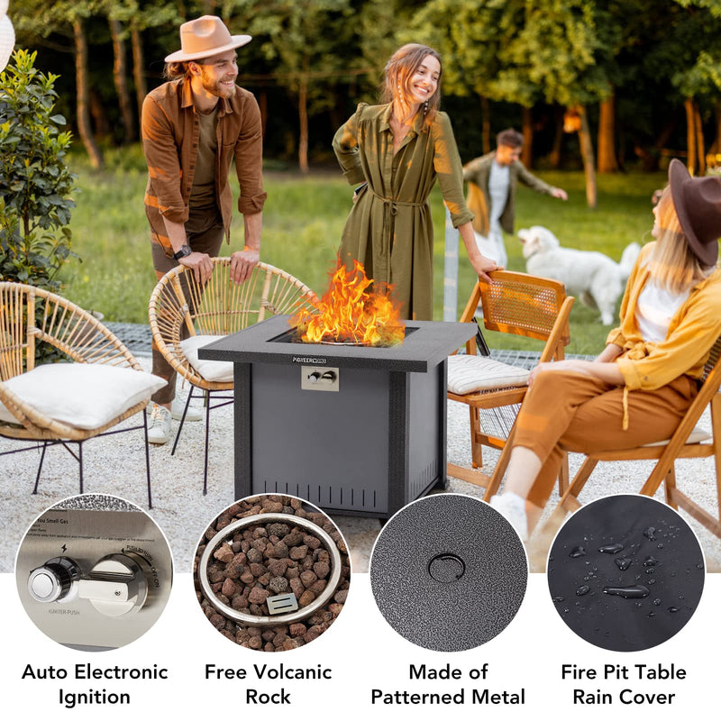GAOMON 32 Inch Propane Fire Pit Table 50000BTU Rectangle Fire Table