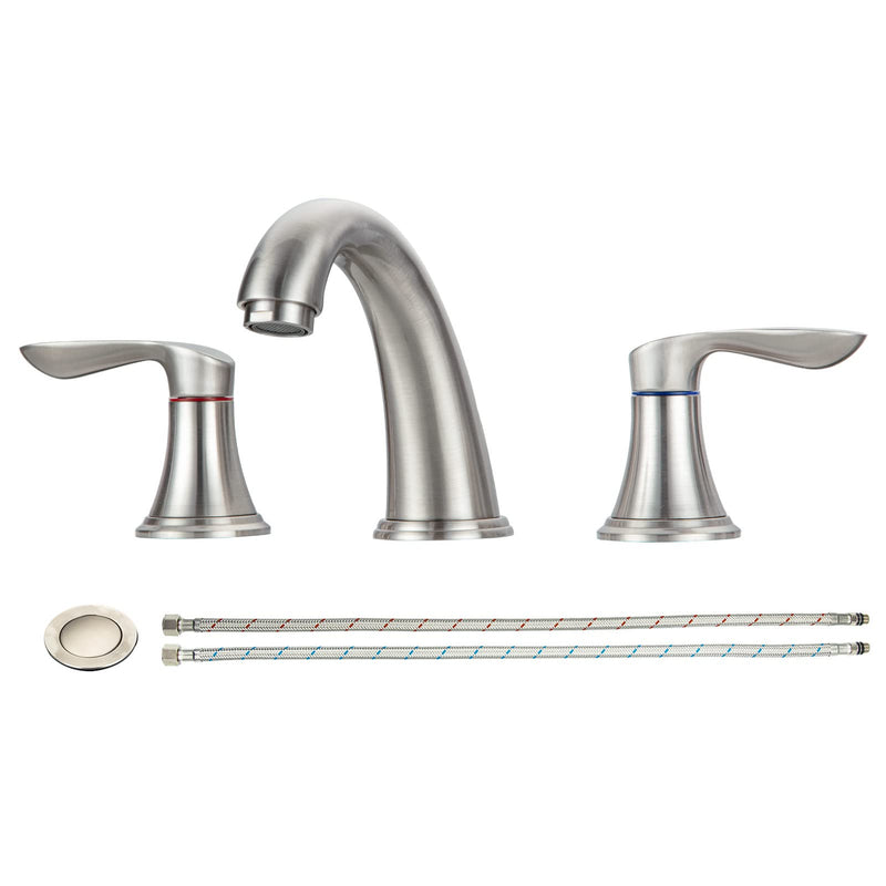 GAOMON Bathroom Faucet 8 Inch Bathroom Faucets for Sink 3 Hole Widespread Brushed Nickel Bathroom Faucet