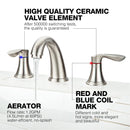 GAOMON Bathroom Faucet 8 Inch Bathroom Faucets for Sink 3 Hole Widespread Brushed Nickel Bathroom Faucet