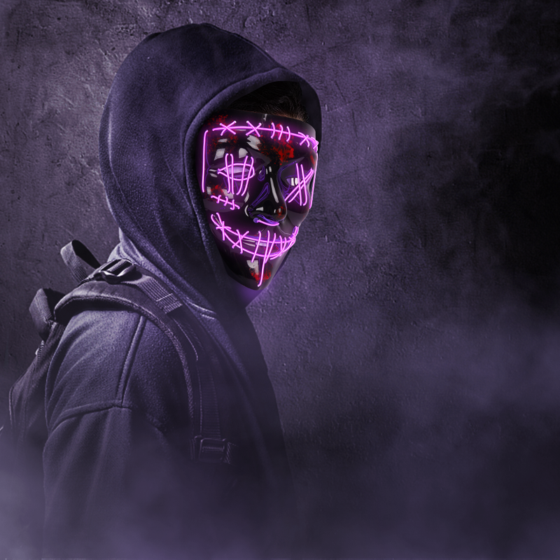 GAOMON Halloween Mask 2 colors Scary LED Mask for Halloween Cosplay Costume