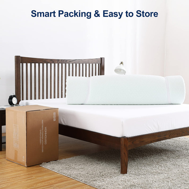 GAOMON Mattress Topper Cal King California King Green Tea Memory Foam Mattress Topper with Zippered Bamboo Cover