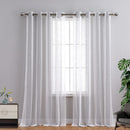GAOMON 52 inches W Sheer Curtains for Living Room Bedroom Light Gray 52 inches W x84 inches L