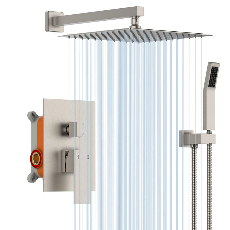 GAOMON Shower System Shower Faucet Set Bathroom 12 Inch Rain Shower Head