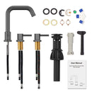 GAOMON Matte Black Widespread Bathroom Faucets for Sink 3 Hole 8 Inch 2 Handle Faucet Matte Black