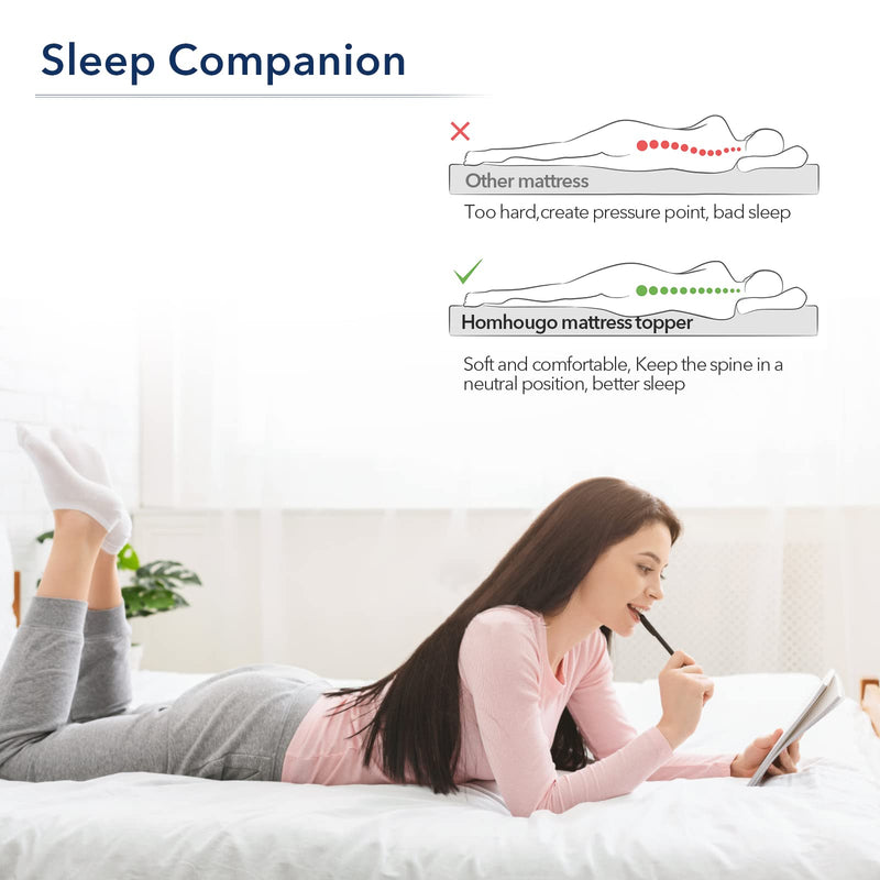 GAOMON Mattress Topper Medium Firm Memory Foam 4-Inch Triple Layer Bed Topper - Full