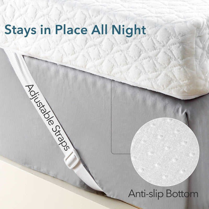 GAOMON 4 Inch Memory Foam Mattress Topper Dual Layer Mattress Topper - California King