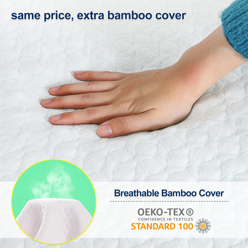GAOMON Mattress Topper Full XL 3 Inch Green Tea Egg Crate Memory Foam Mattress Topper