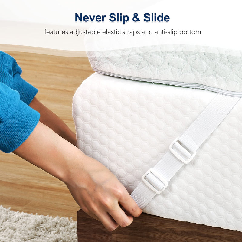 GAOMON Mattress Topper Full XL 3 Inch Green Tea Egg Crate Memory Foam Mattress Topper