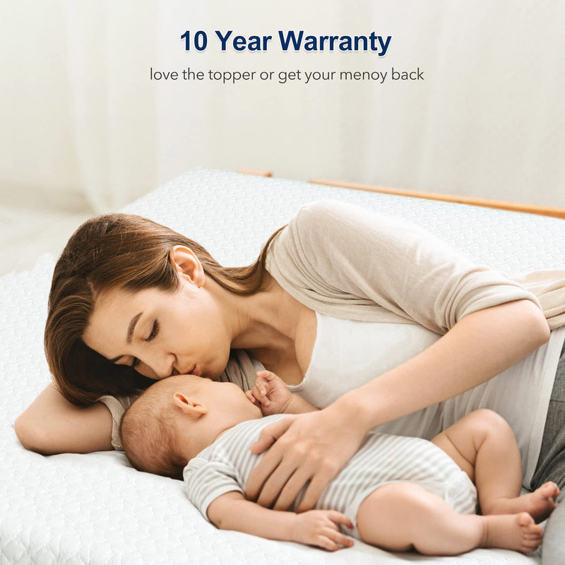 GAOMON Mattress Topper Full XL 3 Inch Green Tea Egg Crate Memory Foam Mattress Topper
