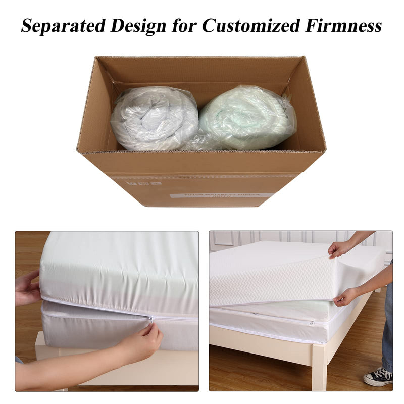 GAOMON 8-Inch Twin Size Mattress Dual Layers Memory Foam Mattress Convoluted Foam Mattress