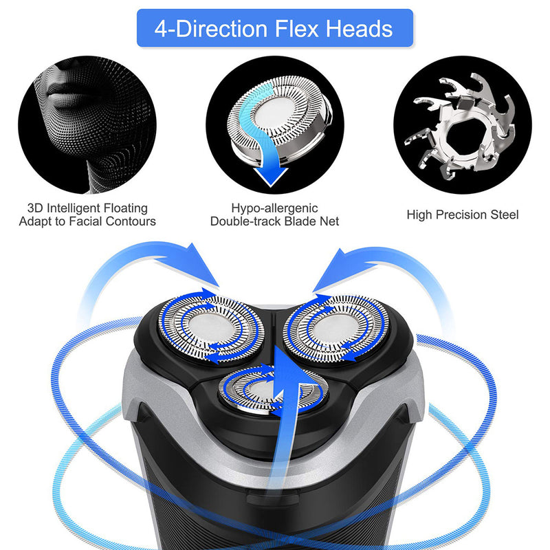 GAOMON Max-T Men Electric Razor Detachable Quick Rechargeable Wet Dry Rotary Shaver